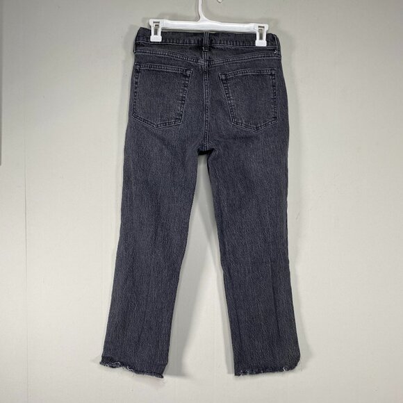 Gap Cheeky Straight Denim Jeans Women's 6S Mid Rise Gray Distressed Hem Casual - Picture 2 of 13